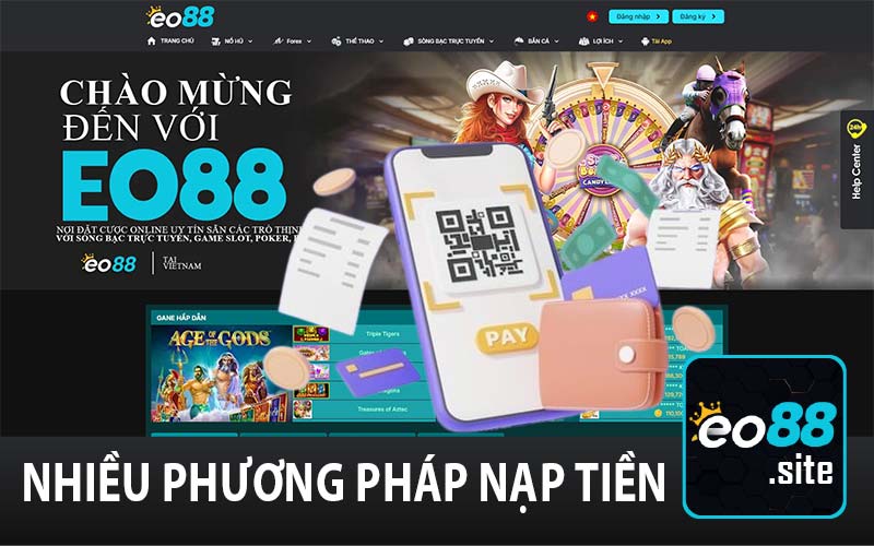 nhiều phương pháp nạp tiền